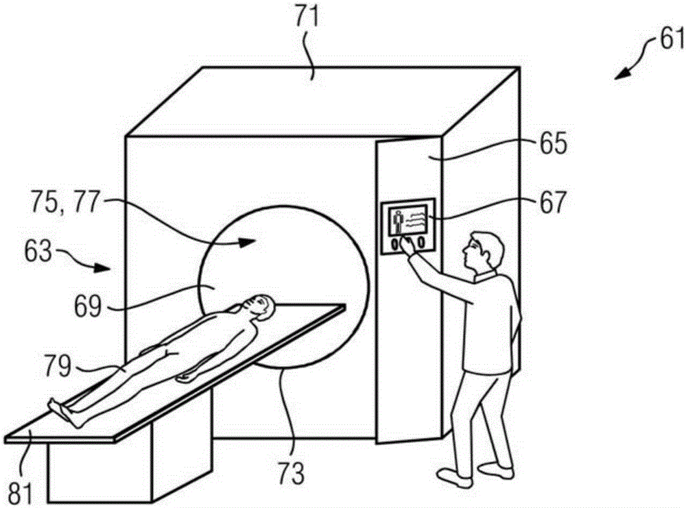 Examination space for performing computed tomography images