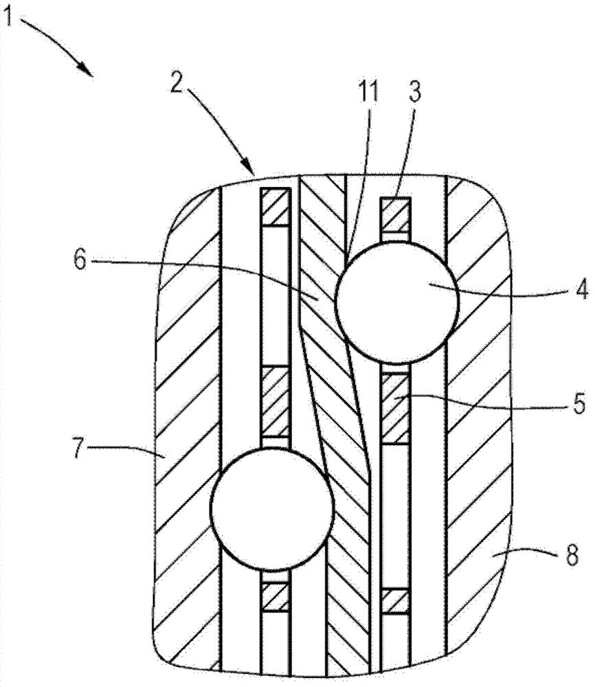 Axial supporting device
