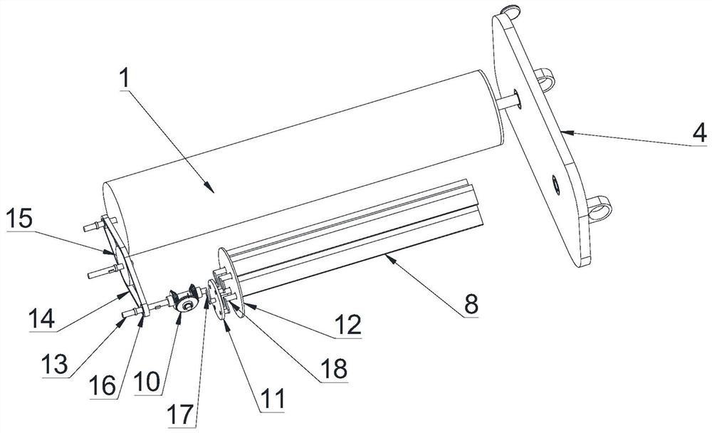 A horizontal grinder with inner wall scraper cleaning function