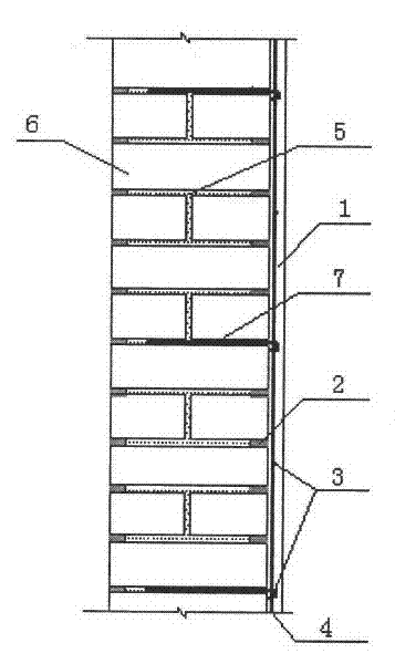 Unilateral-ribbing anti-seismic reinforcing method for existing brickwork structure