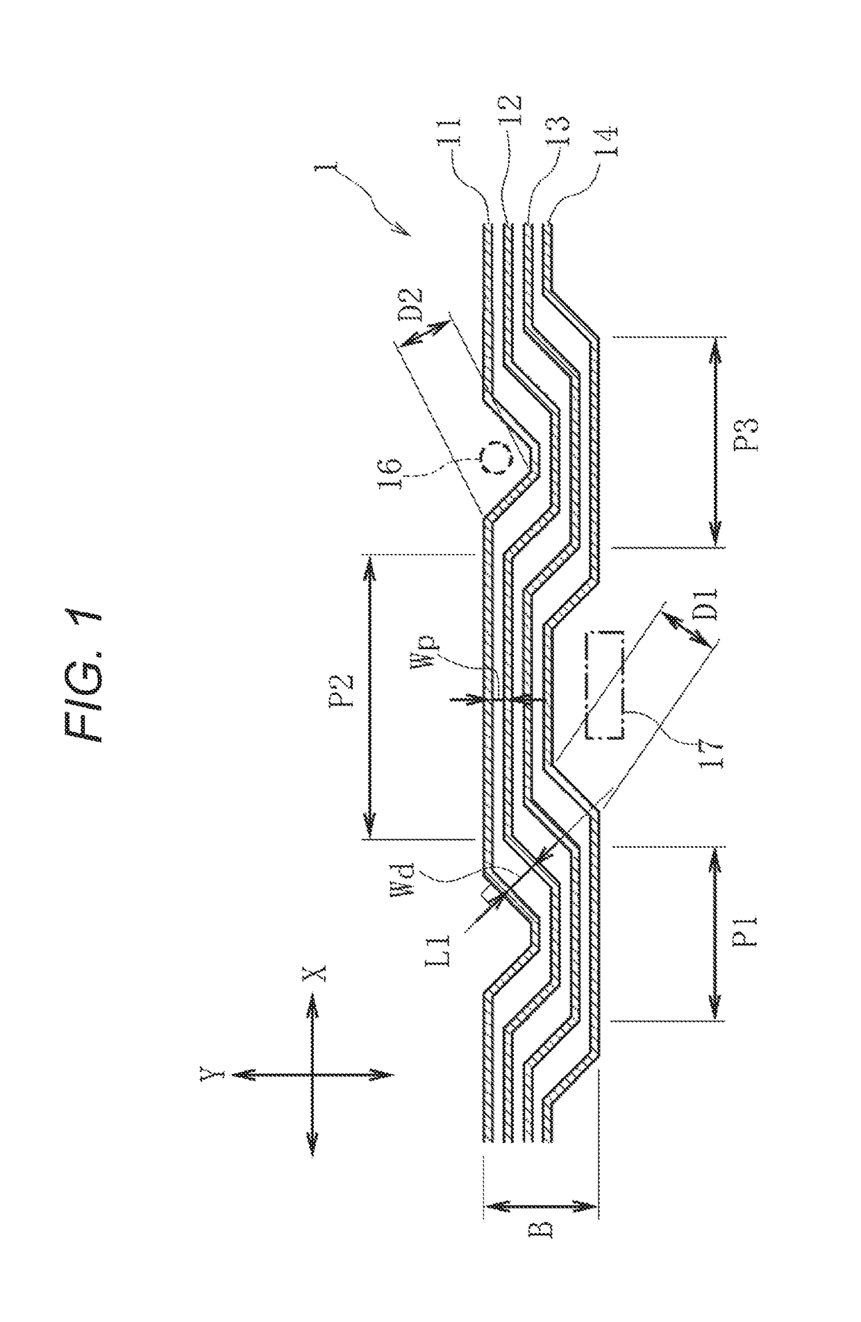 Wiring structure and printed wiring substrate of wiring structure
