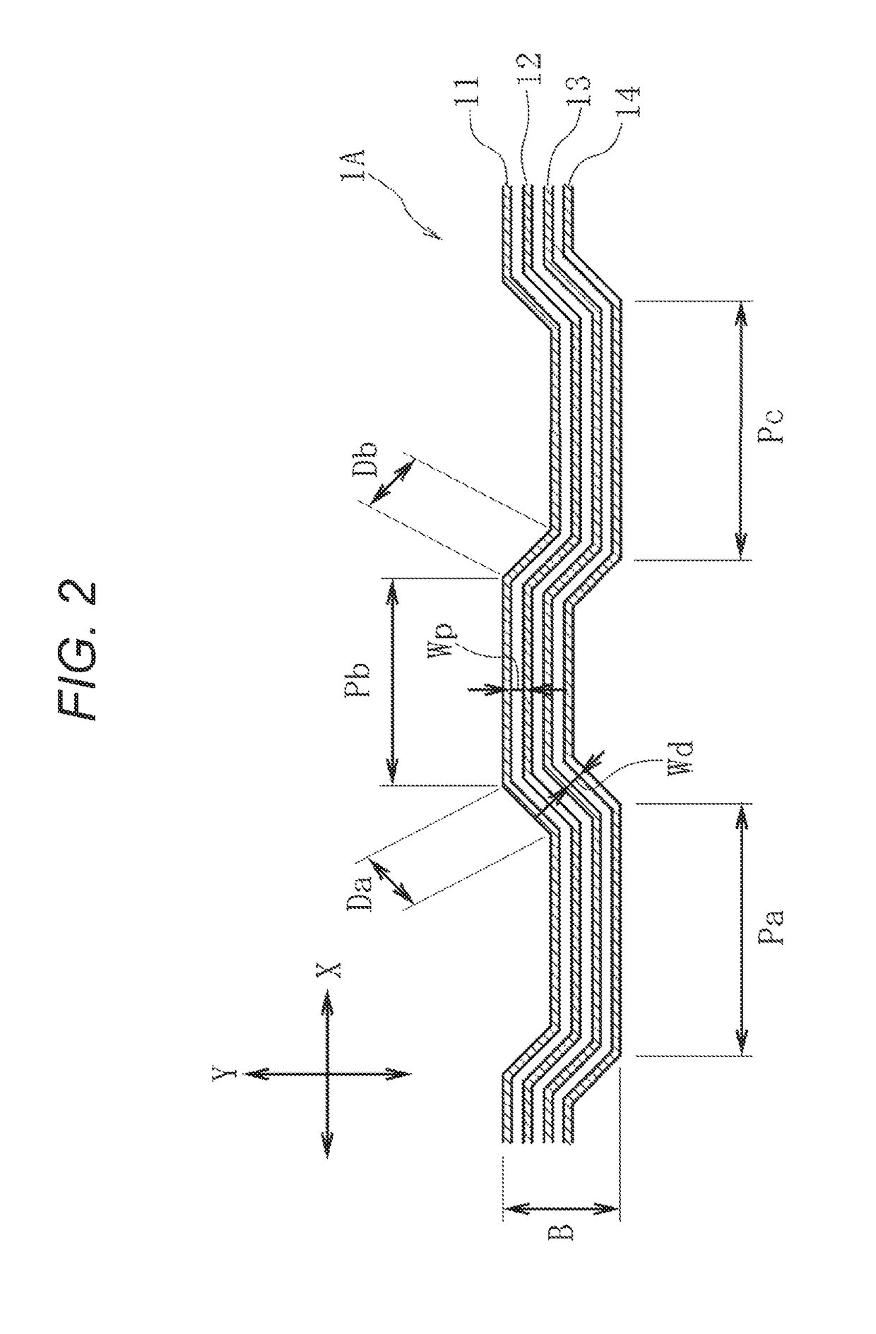Wiring structure and printed wiring substrate of wiring structure