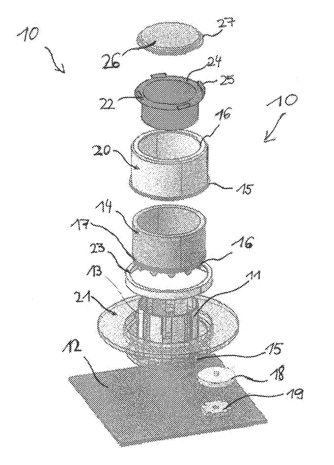 Capacitive sensing node integration to a surface of a mechanical part