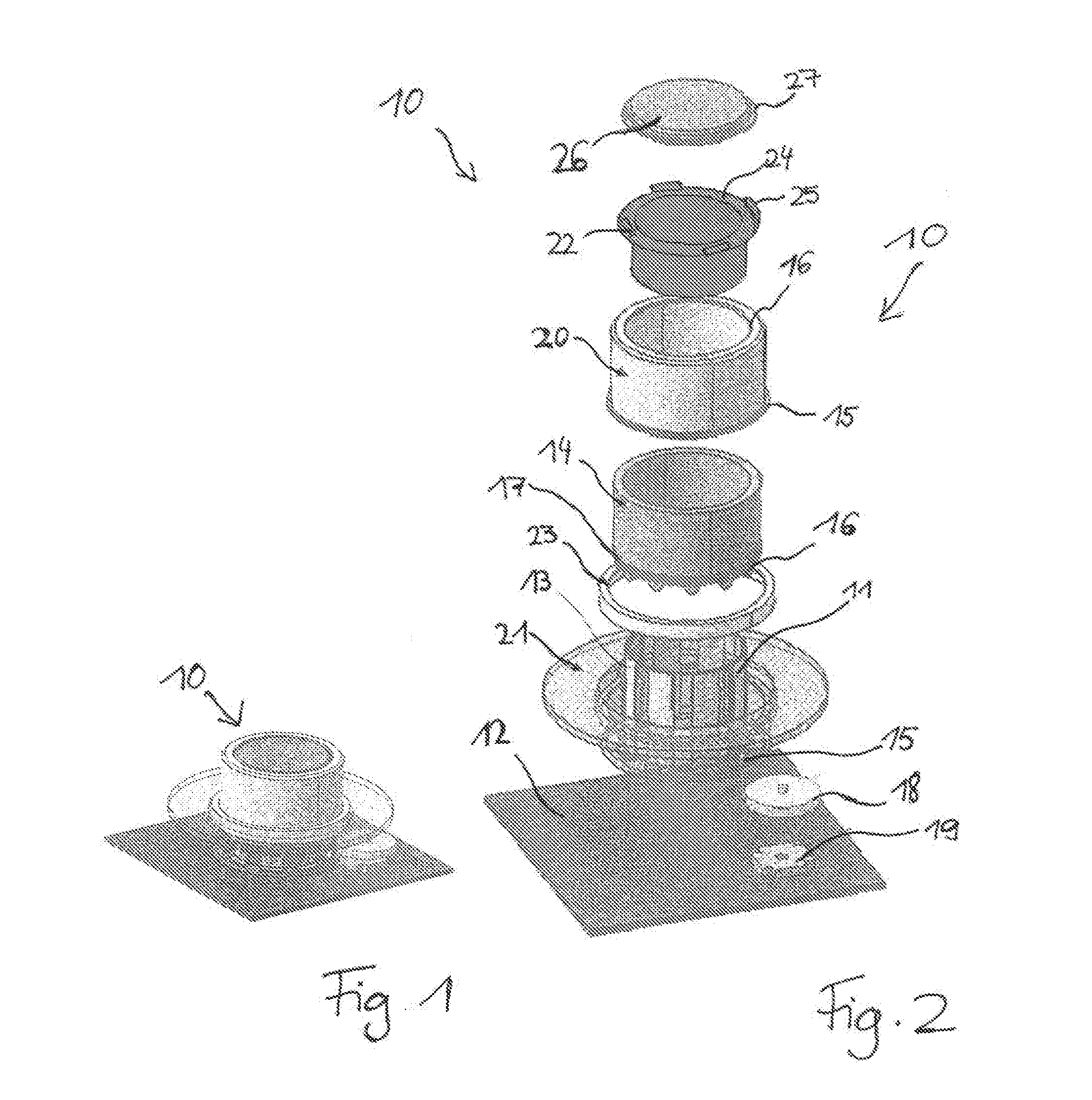 Capacitive sensing node integration to a surface of a mechanical part