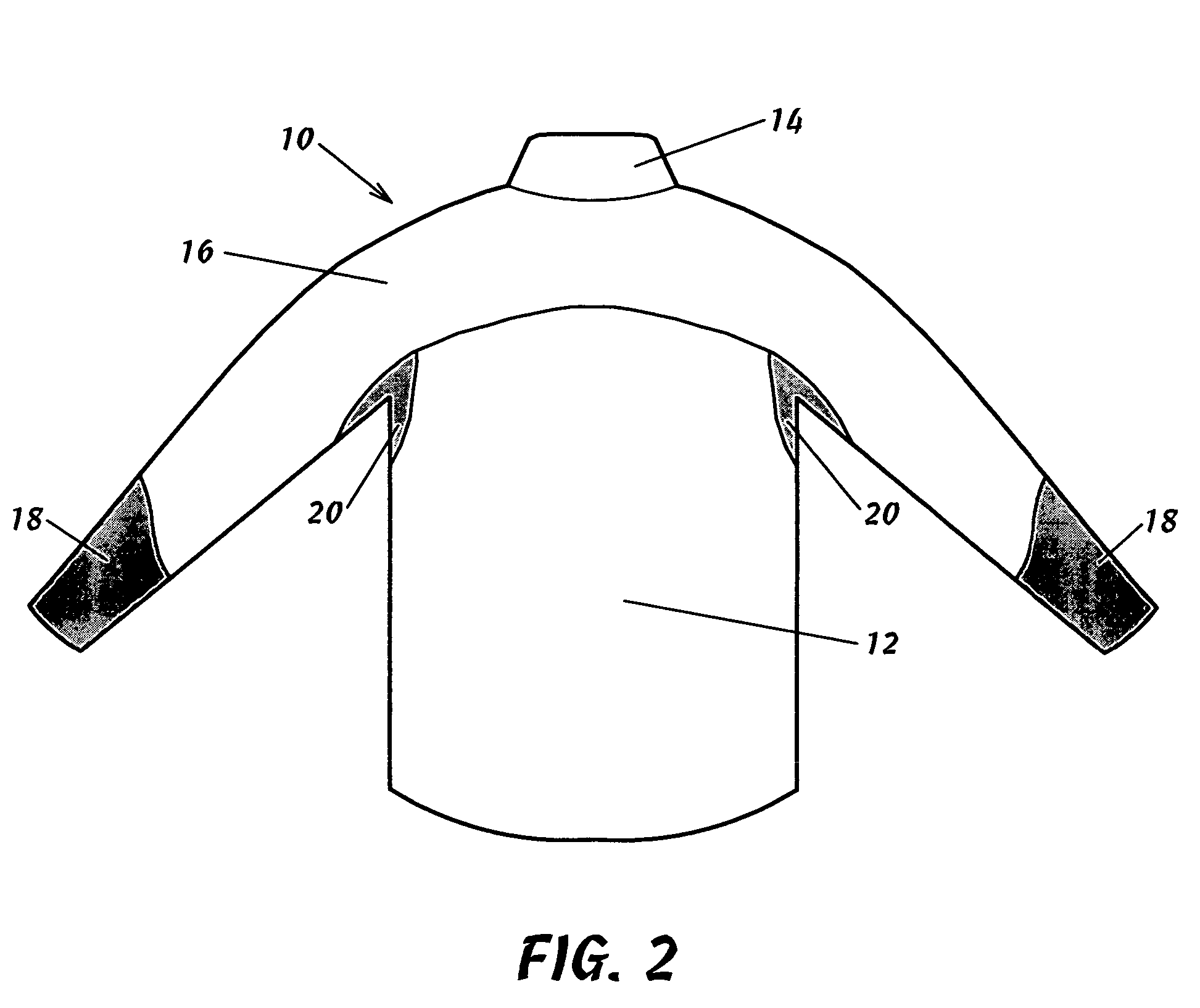 Garment with hydrophobic forearms