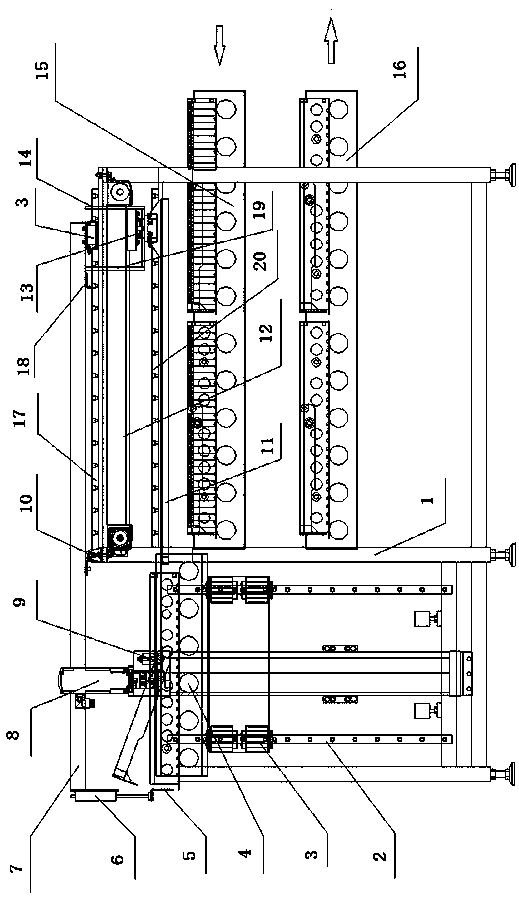 An automatic unloading machine suitable for small volume bottles