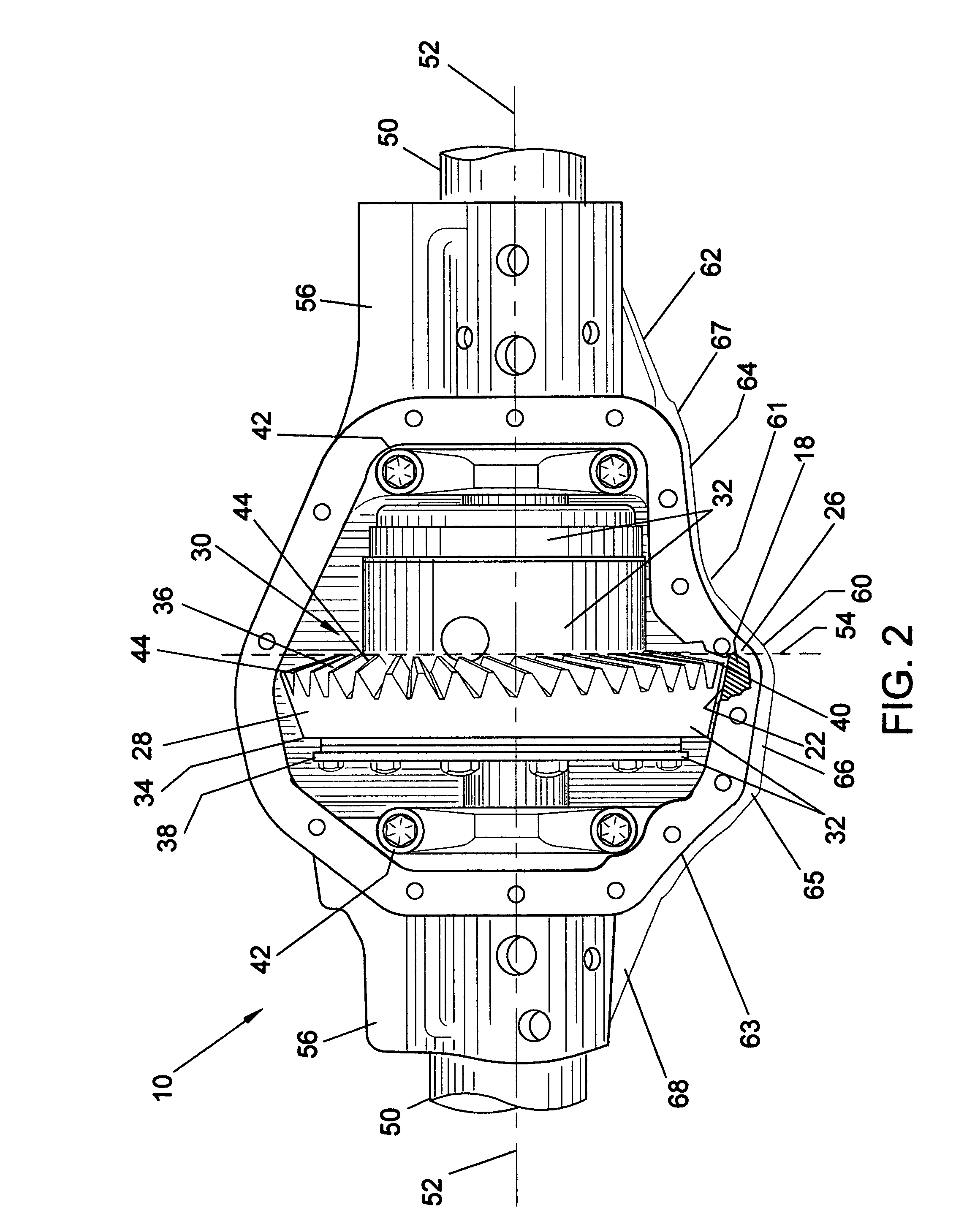 Method for structuring a gear assembly housing