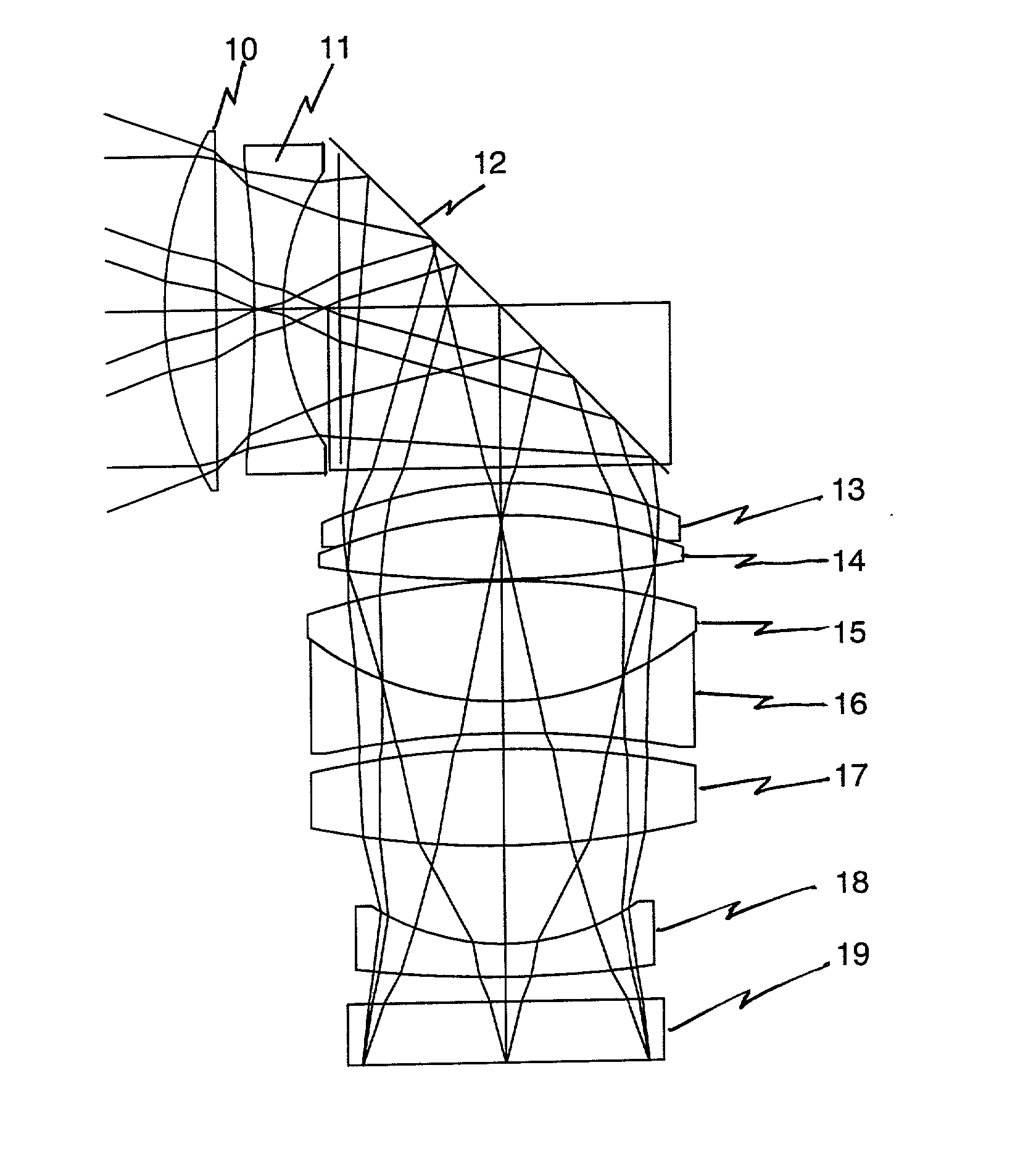 Folded image intensifier objective lens