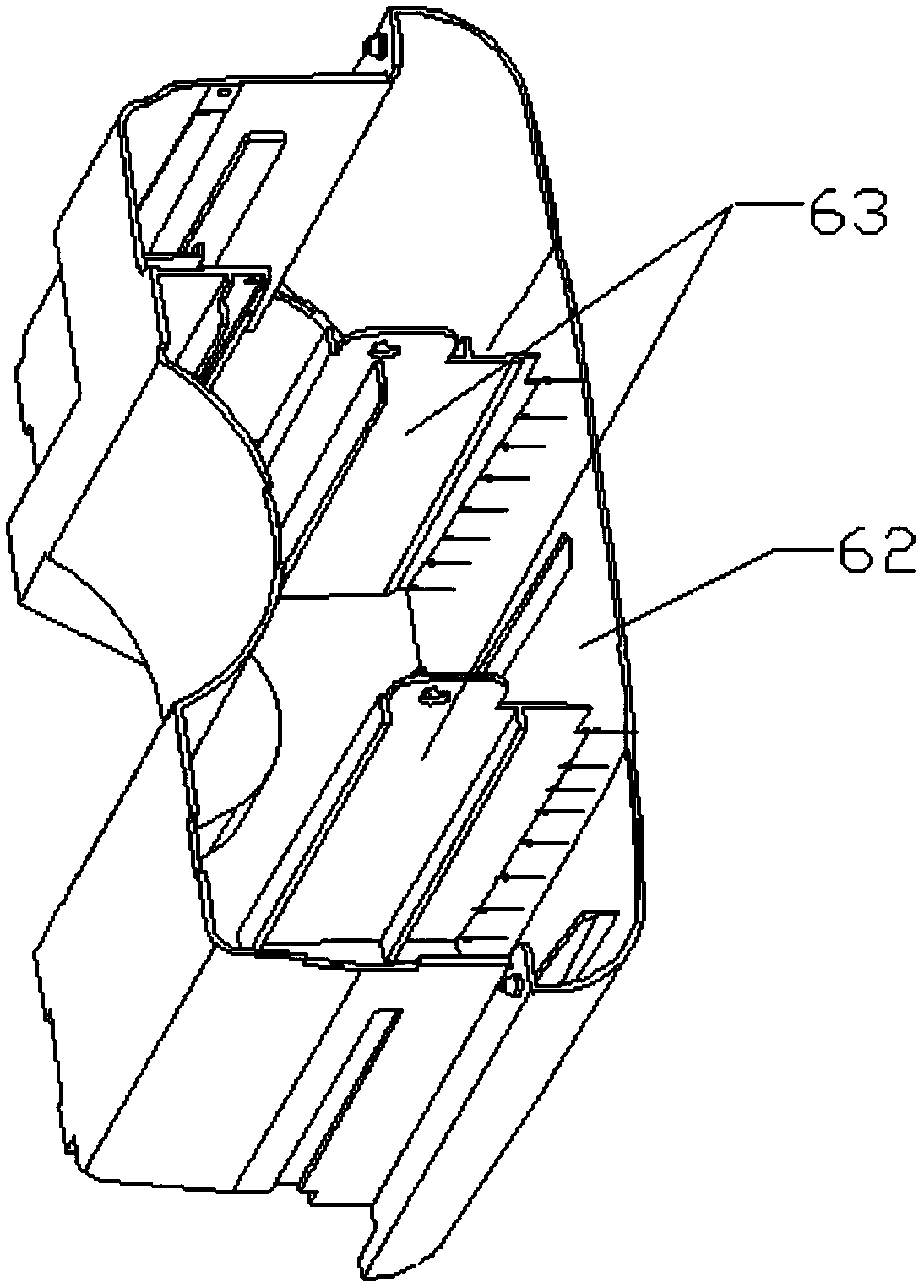 Glue feeding device and method for injection molding water tank