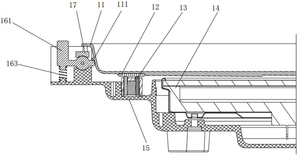 Bakeware detaching structure of bakeware and magnetic type detachable and washable decocting baking machine comprising bakeware detaching structure