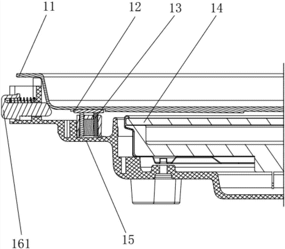 Bakeware detaching structure of bakeware and magnetic type detachable and washable decocting baking machine comprising bakeware detaching structure