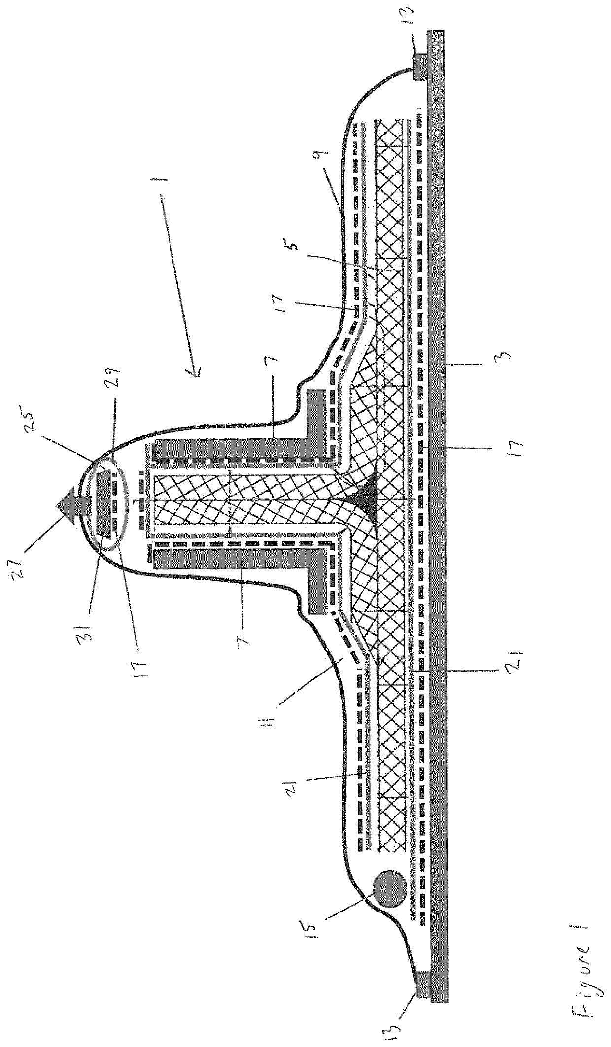 Device for manufacturing a composite part