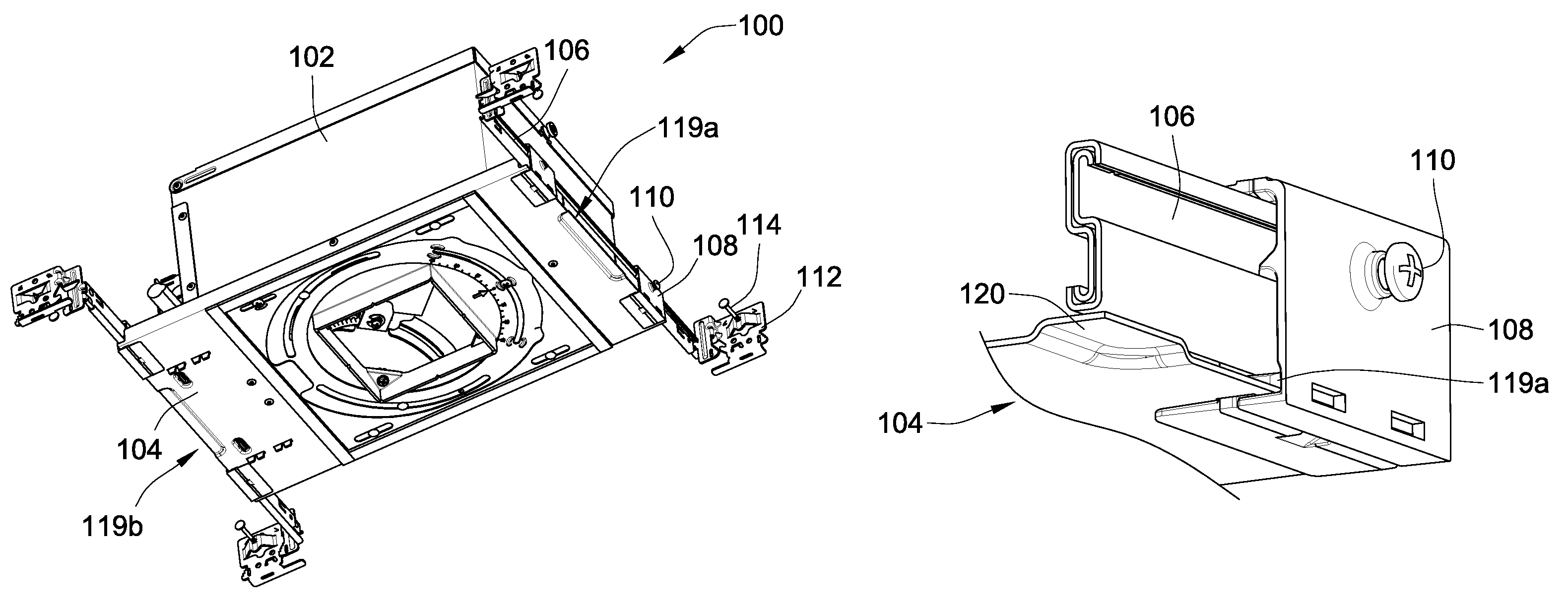 Telescoping mounting system for a recessed luminaire
