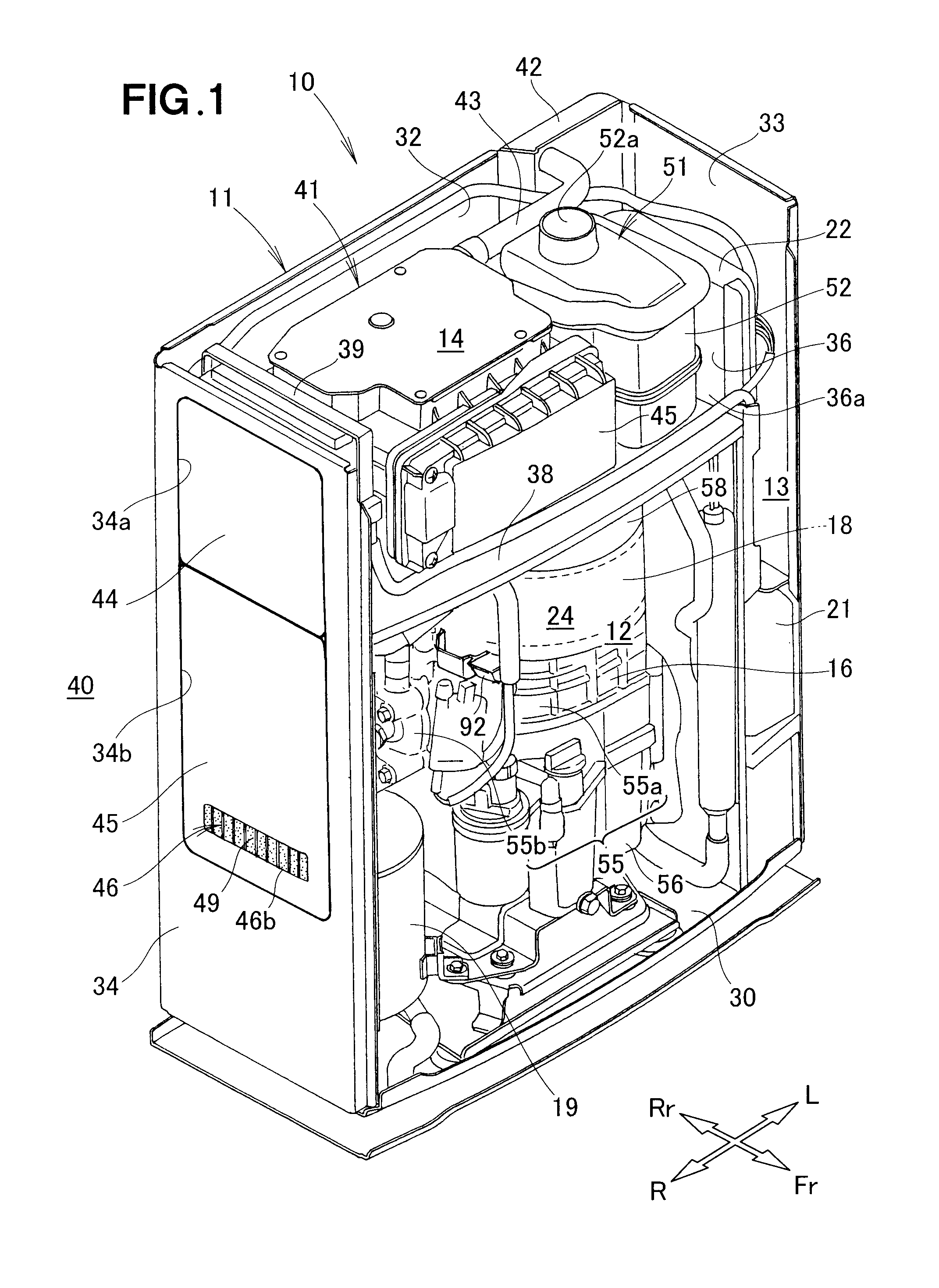 Cogeneration apparatus case venting system