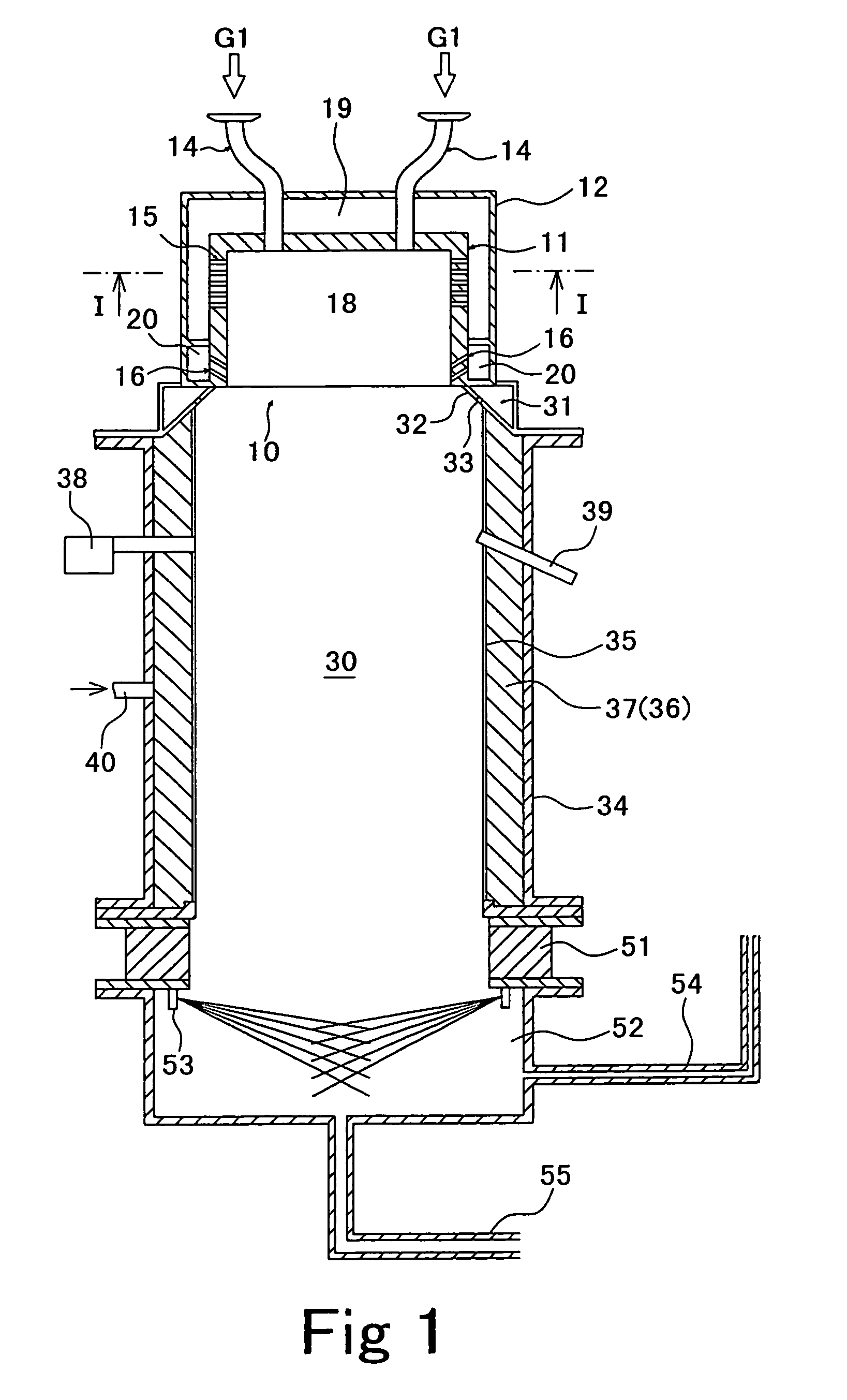 Exhaust gas treating device