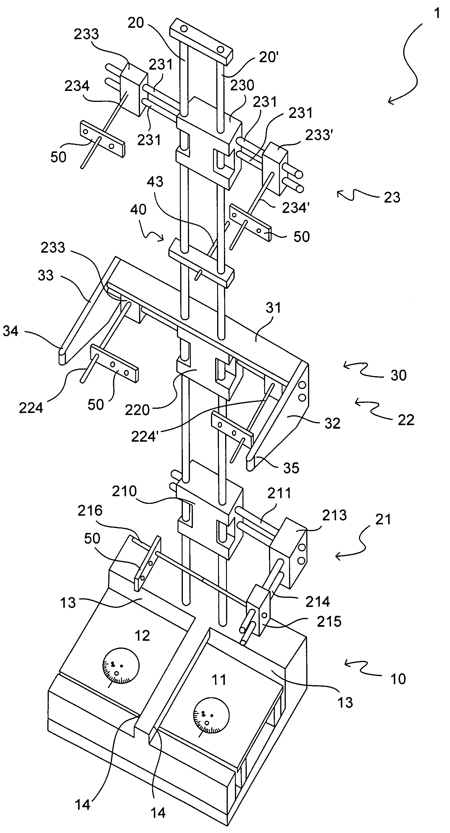 Measuring device for determining an uneven loading of the human body in the upright position