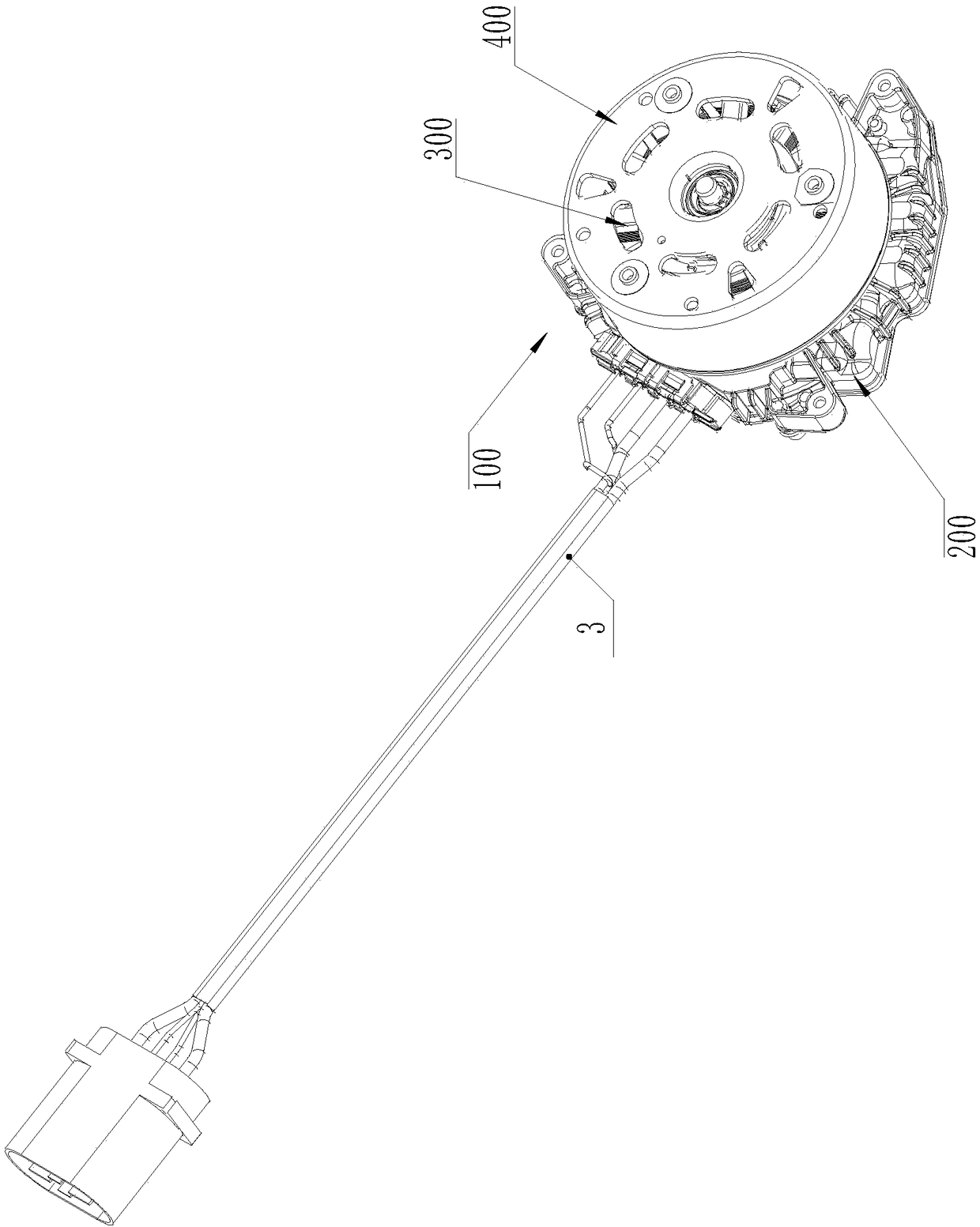 Driving motor for automobile cooling fan