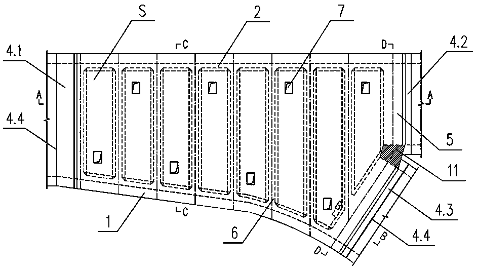 Construction method of urban tunnel branching port with box type top plate structure