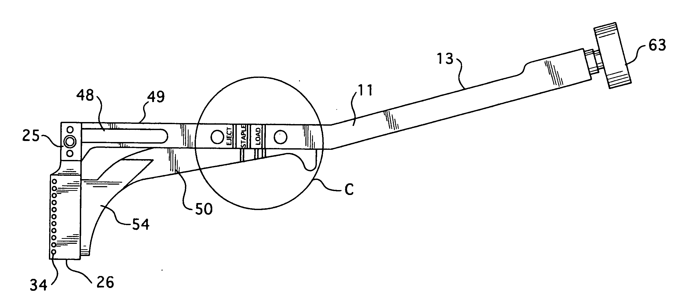 Stapling apparatus for performing anastomosis on hollow organs