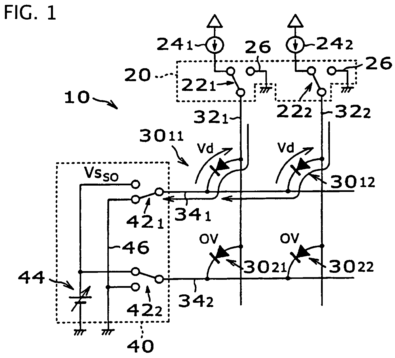 Organic EL display device and method of driving the device