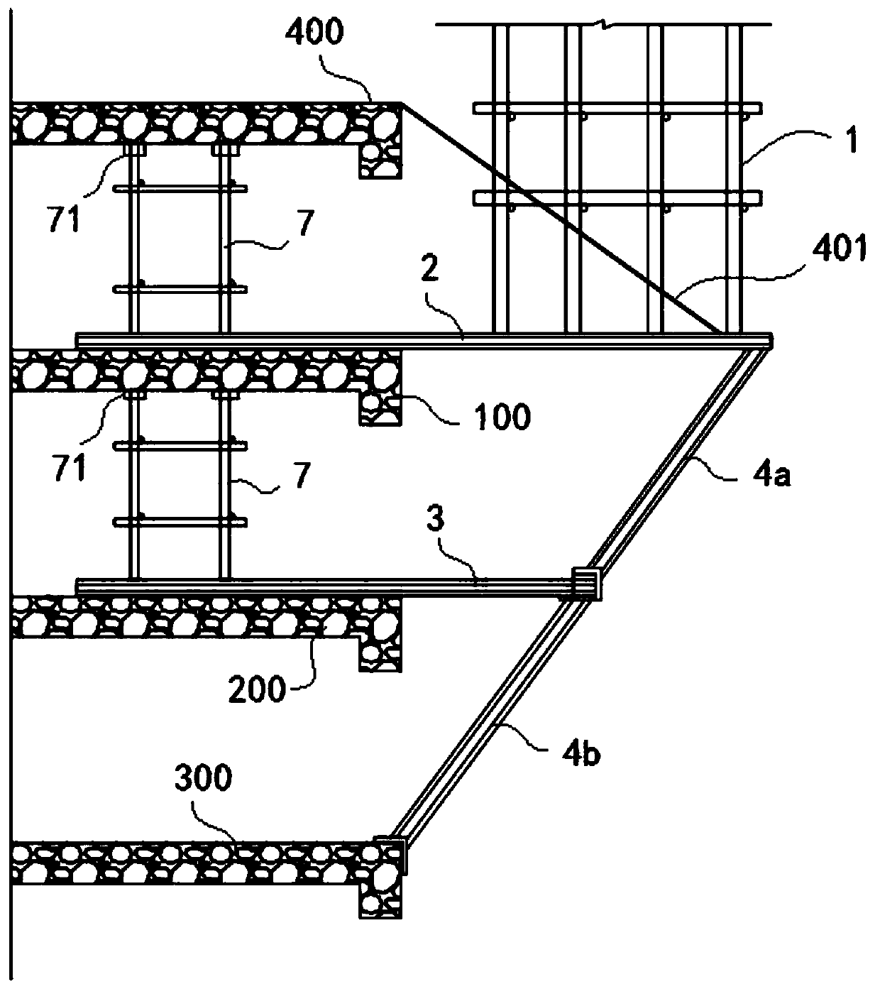 High-altitude cantilever high-supporting-formwork structure