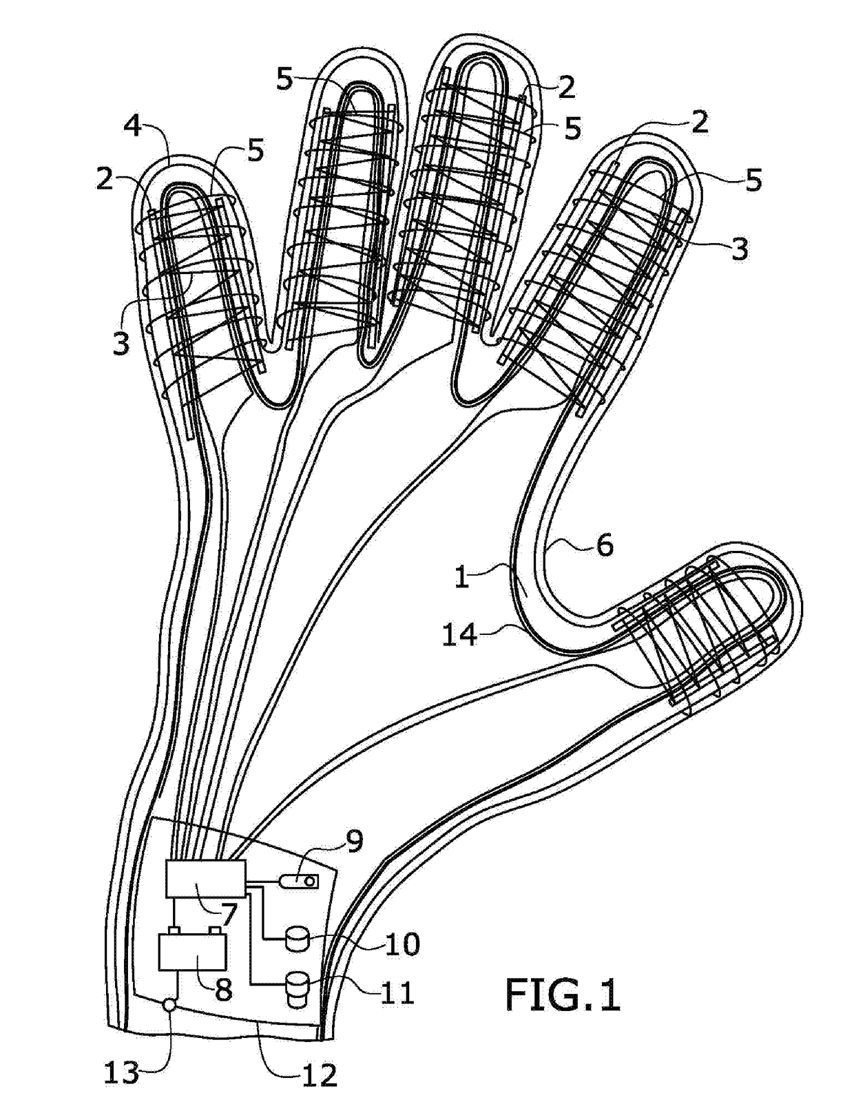 Device for treating arthritis and osteoarthritis in extremities and chronic inflammations and for reducing muscular pain and tension