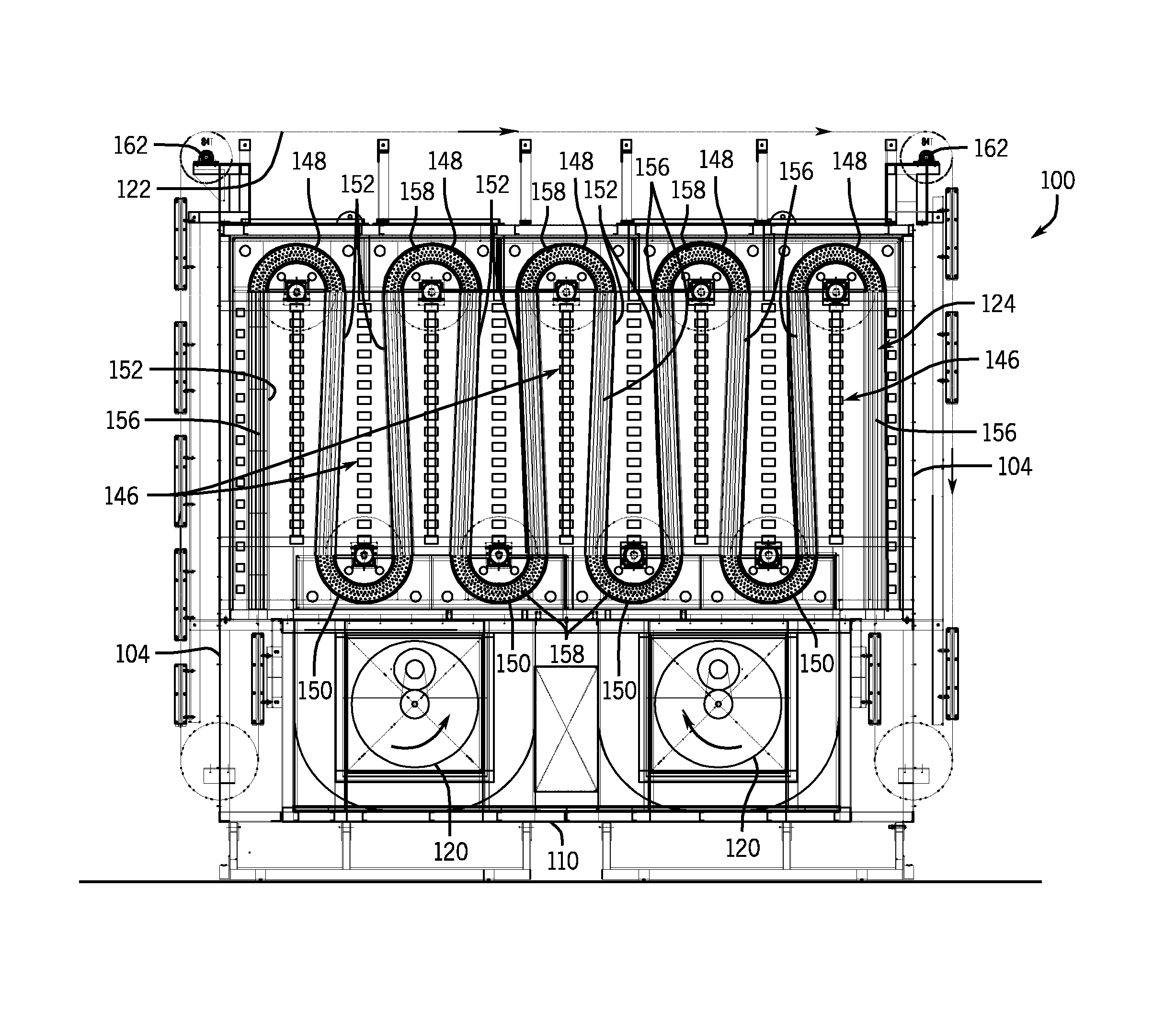 Pin Oven with a Continuous U-Shaped Duct