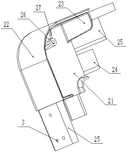 The fixed connection structure of the front frame of the smart touch all-in-one machine