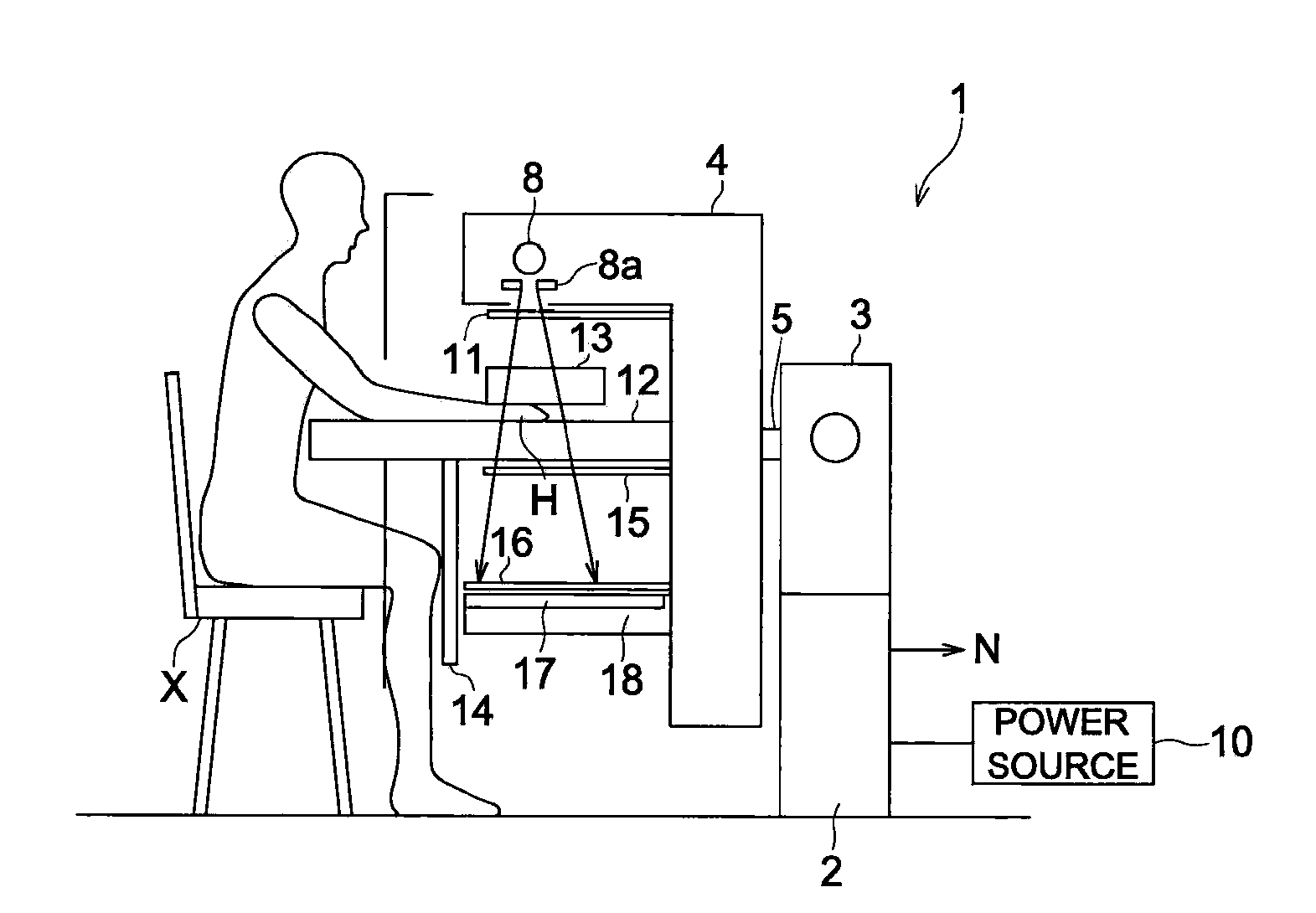 Radiological image capturing apparatus and radiological image capturing system