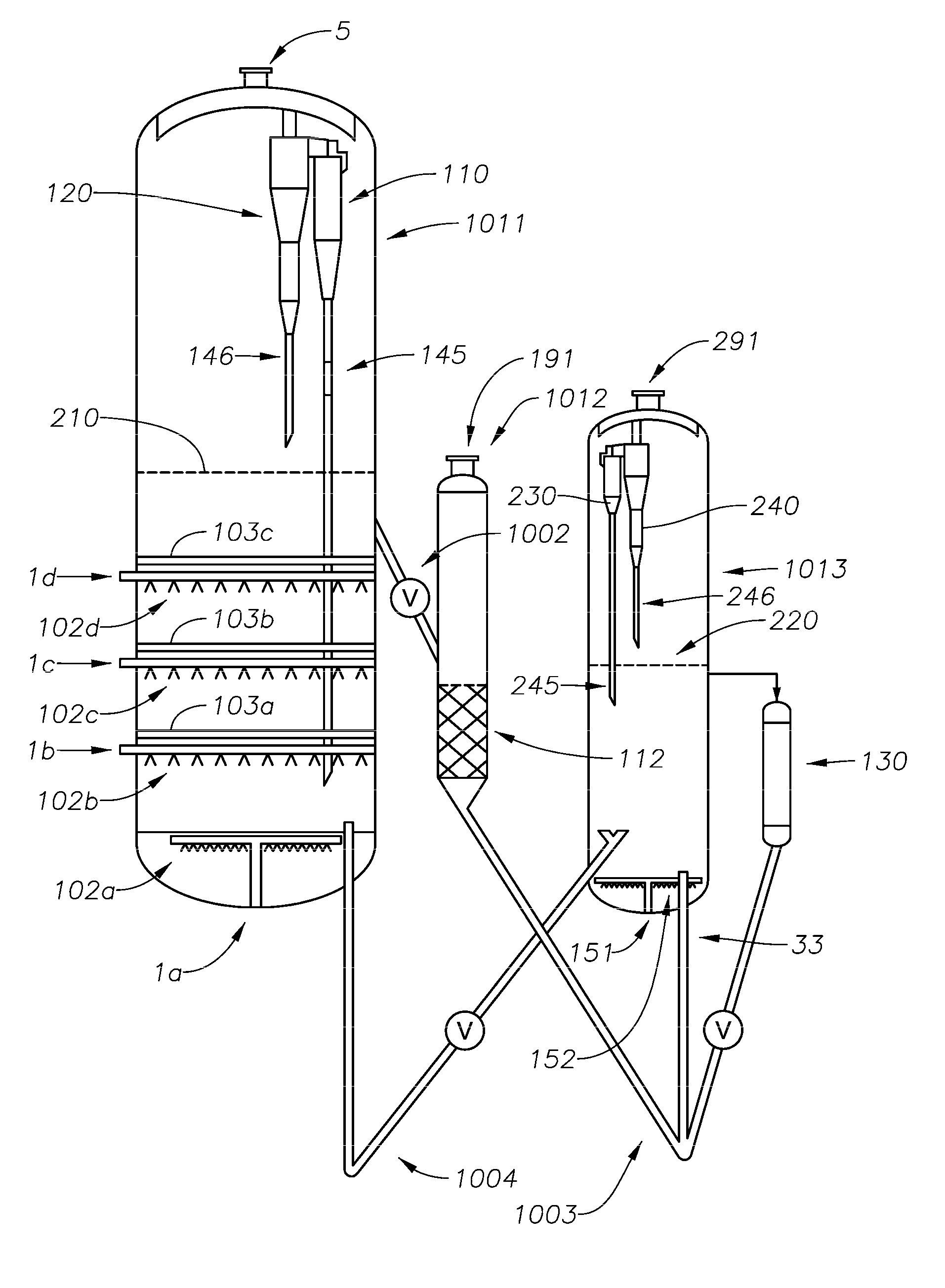 Fluid bed reactor with staged baffles