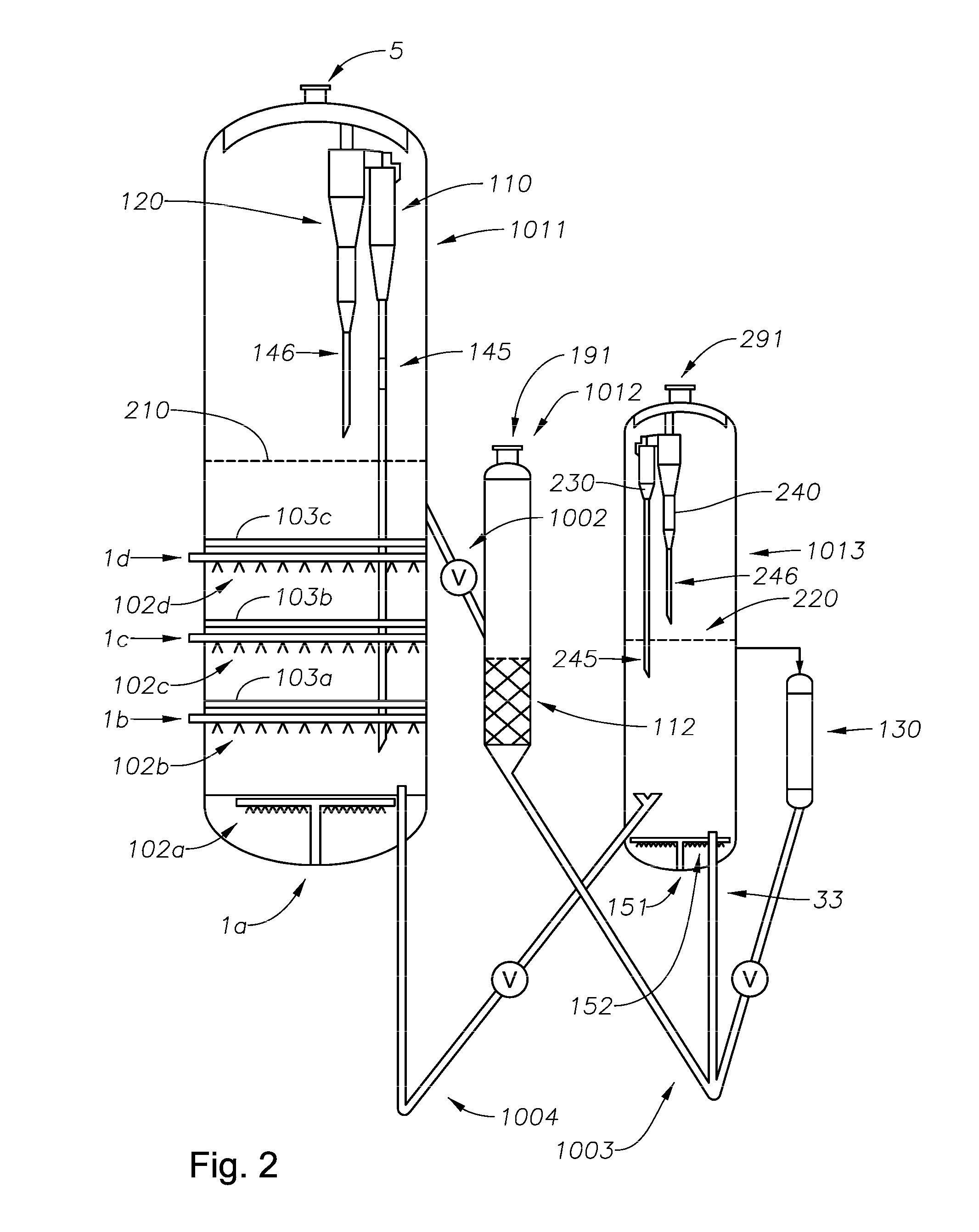 Fluid bed reactor with staged baffles