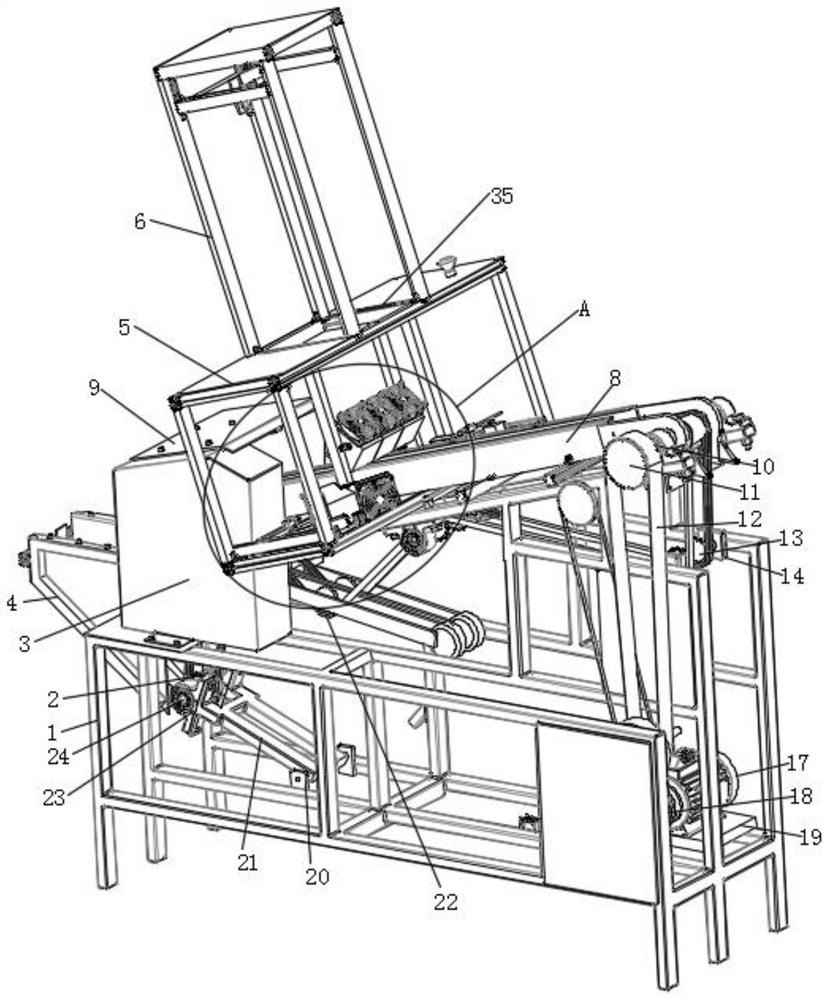 Material separation structure inside a municipal road cleaning and maintenance device