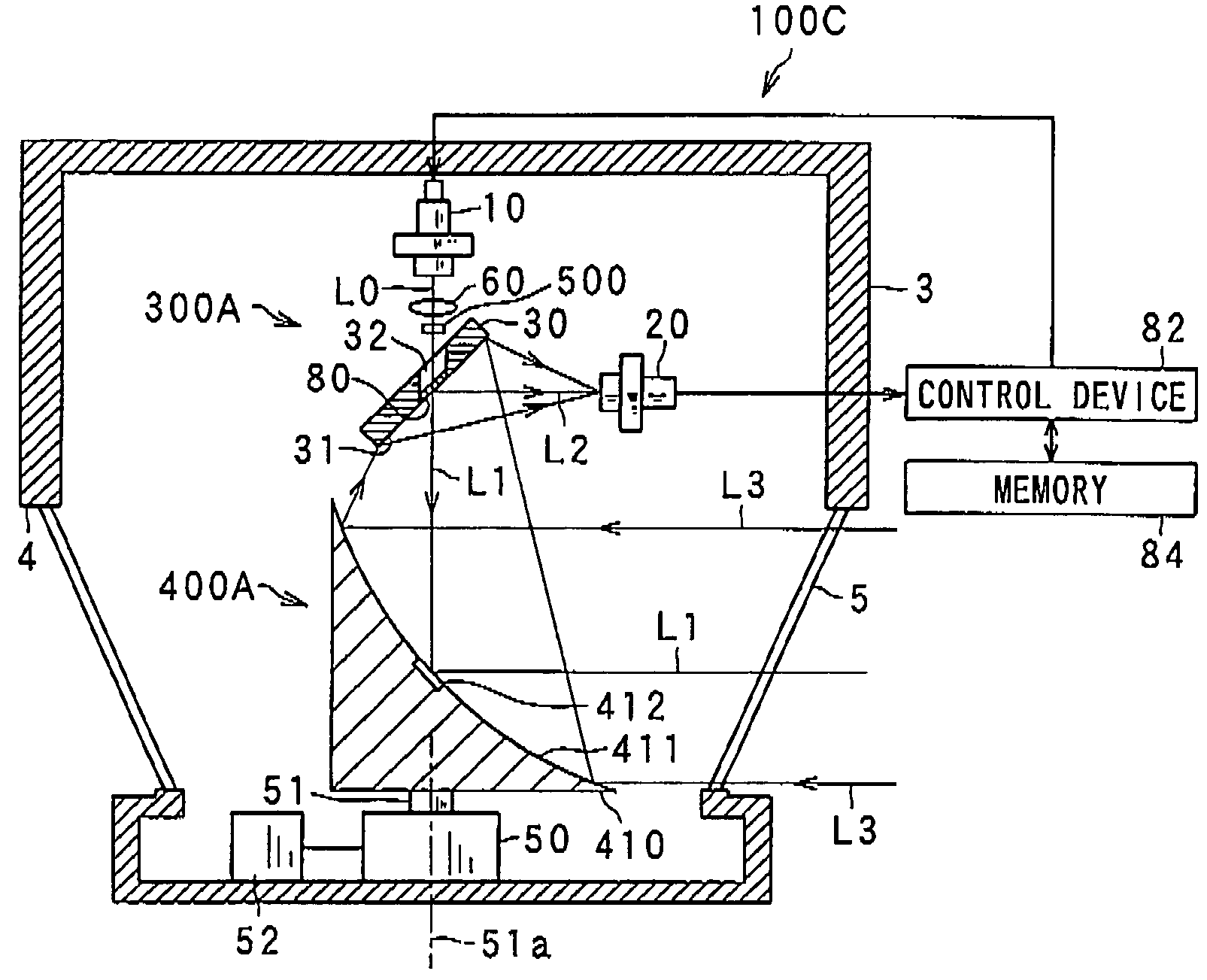 Laser radar apparatus that measures direction and distance of an object