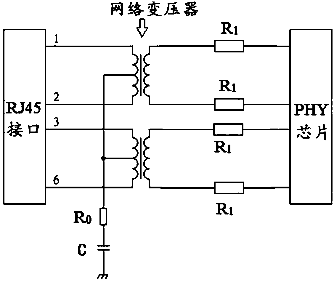 Surge-prevention circuit of network interface