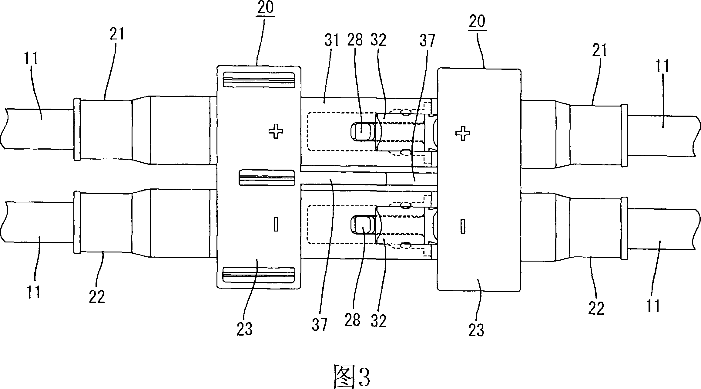 Connector for solar battery module