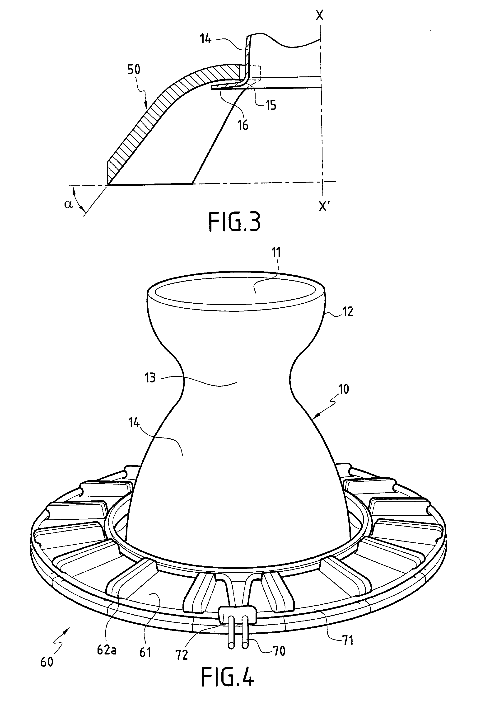Device for reducing or eliminating jet separation in rocket engine nozzles, and a nozzle including the device