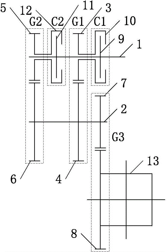 Two-gear automatic transmission for battery electric vehicle