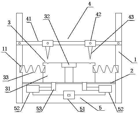 A clamp block adjustable double-layer fabric cutting device