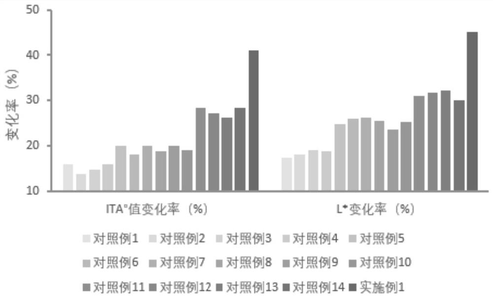 Body care product composition with whitening effect as well as preparation method and application thereof