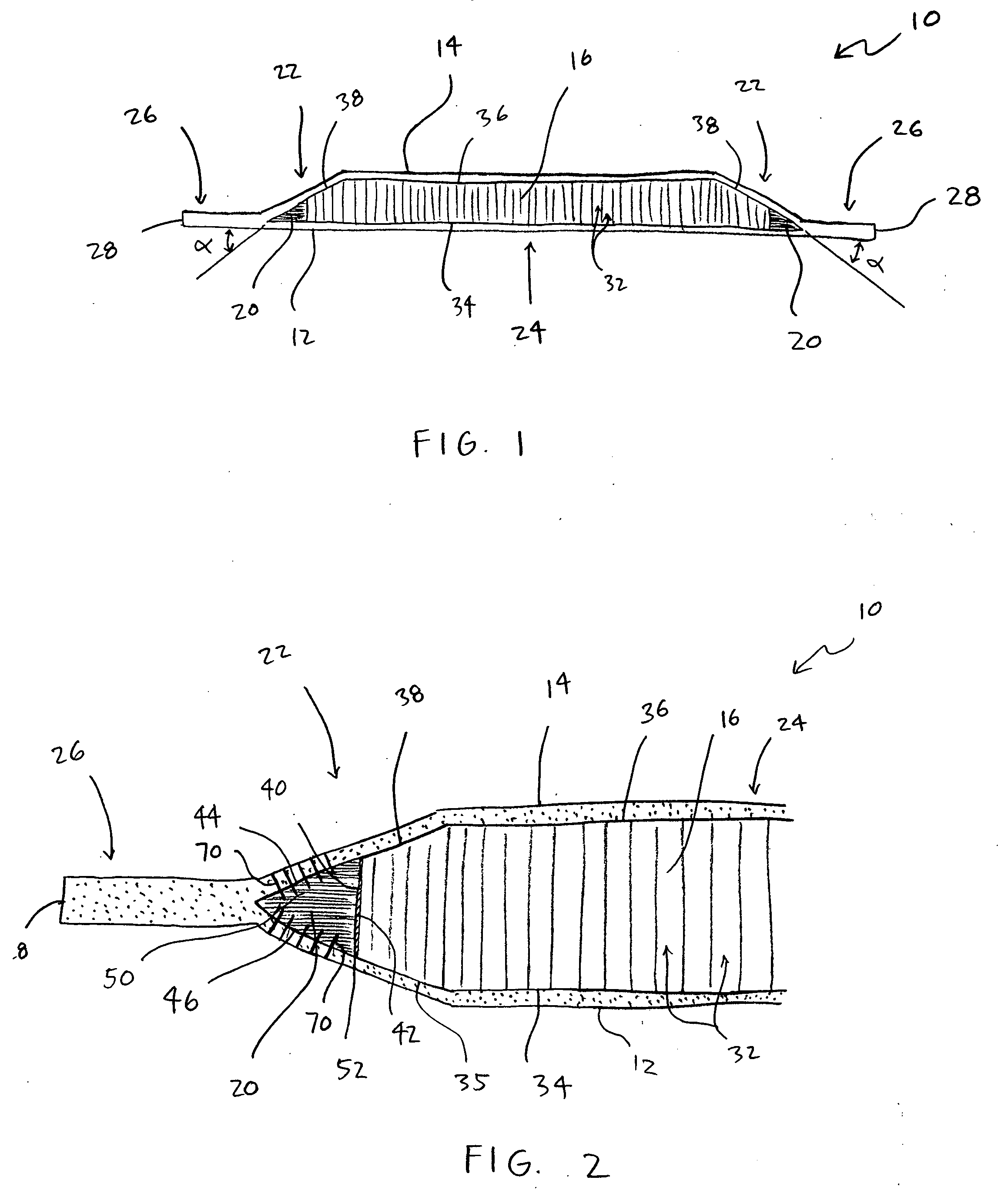 Reinforced rampdown for composite structural member and method for same