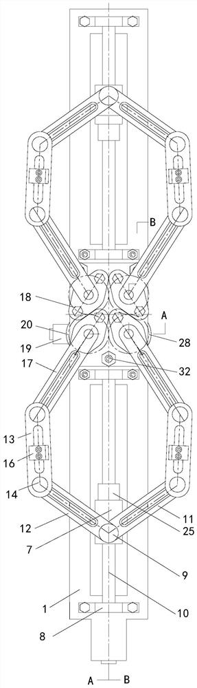 A four-point-to-central motion parallel mechanism palm manipulator capable of hooking and pinching