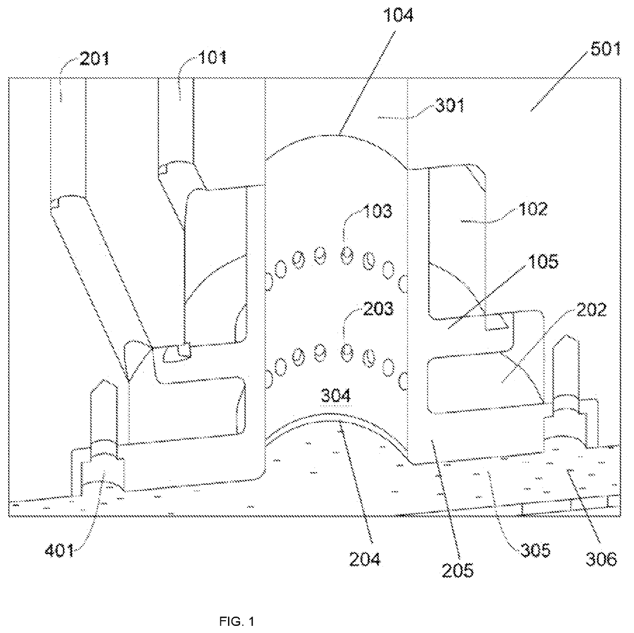 Gas-dispersing apparatus for multiple chemical materials