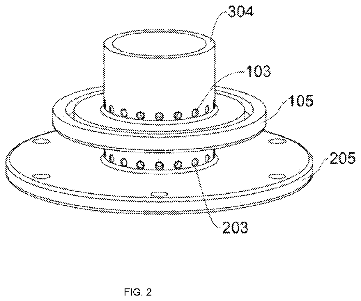 Gas-dispersing apparatus for multiple chemical materials