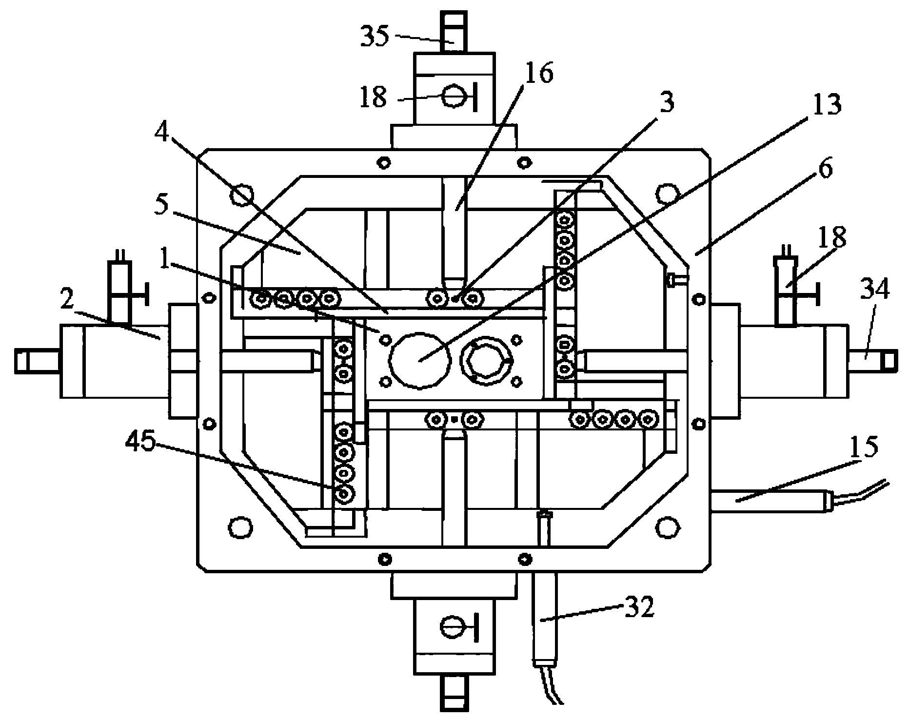 Horizontal geotechnical plane stress triaxial apparatus for pressure chamber structure