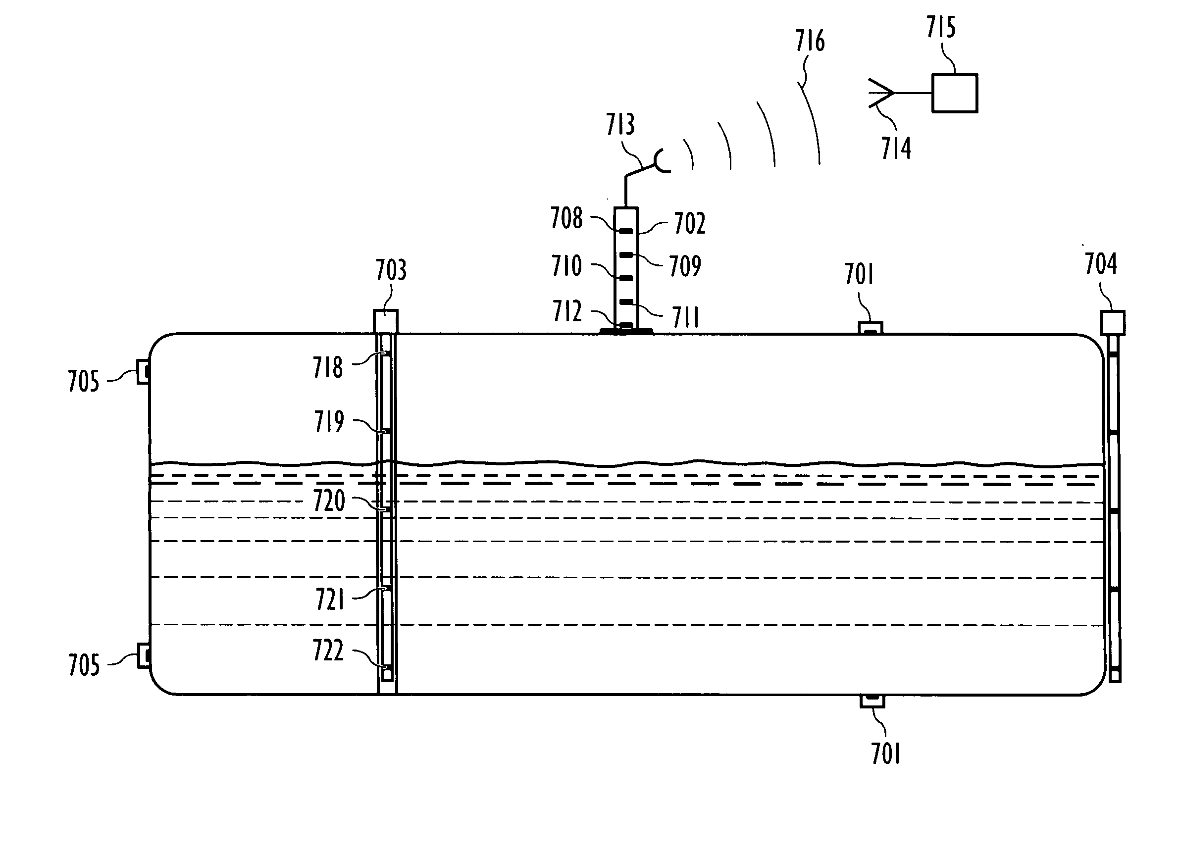 Device and method for detecting material by means of gravitational field analysis