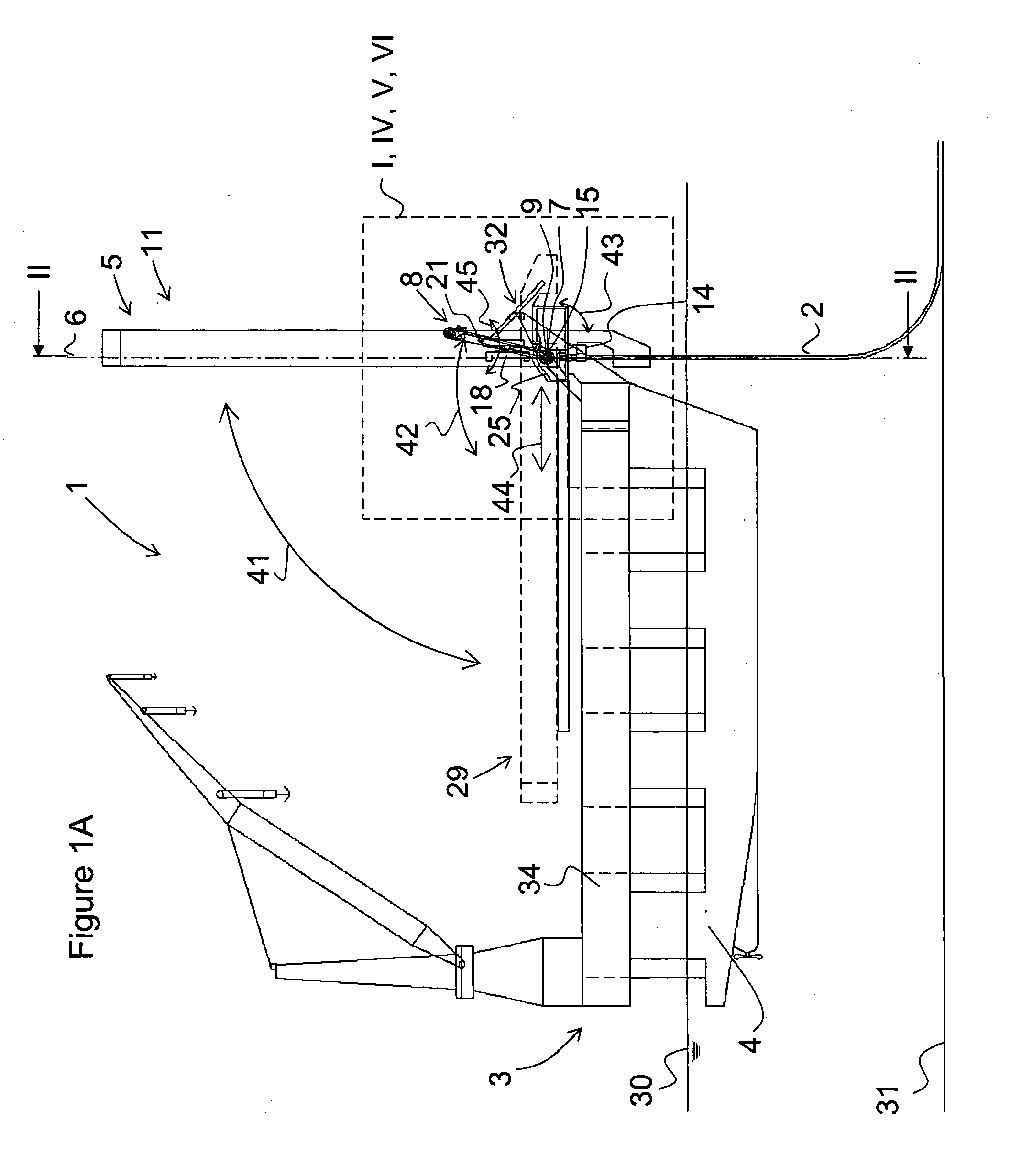 Vessel for laying a pipeline and comprising an a & r means