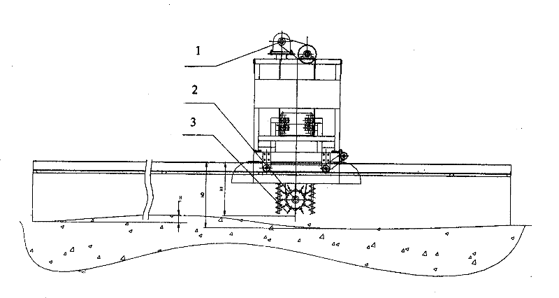 Automatic control system of stirring turnover throwing vehicle for bar-shaped pool