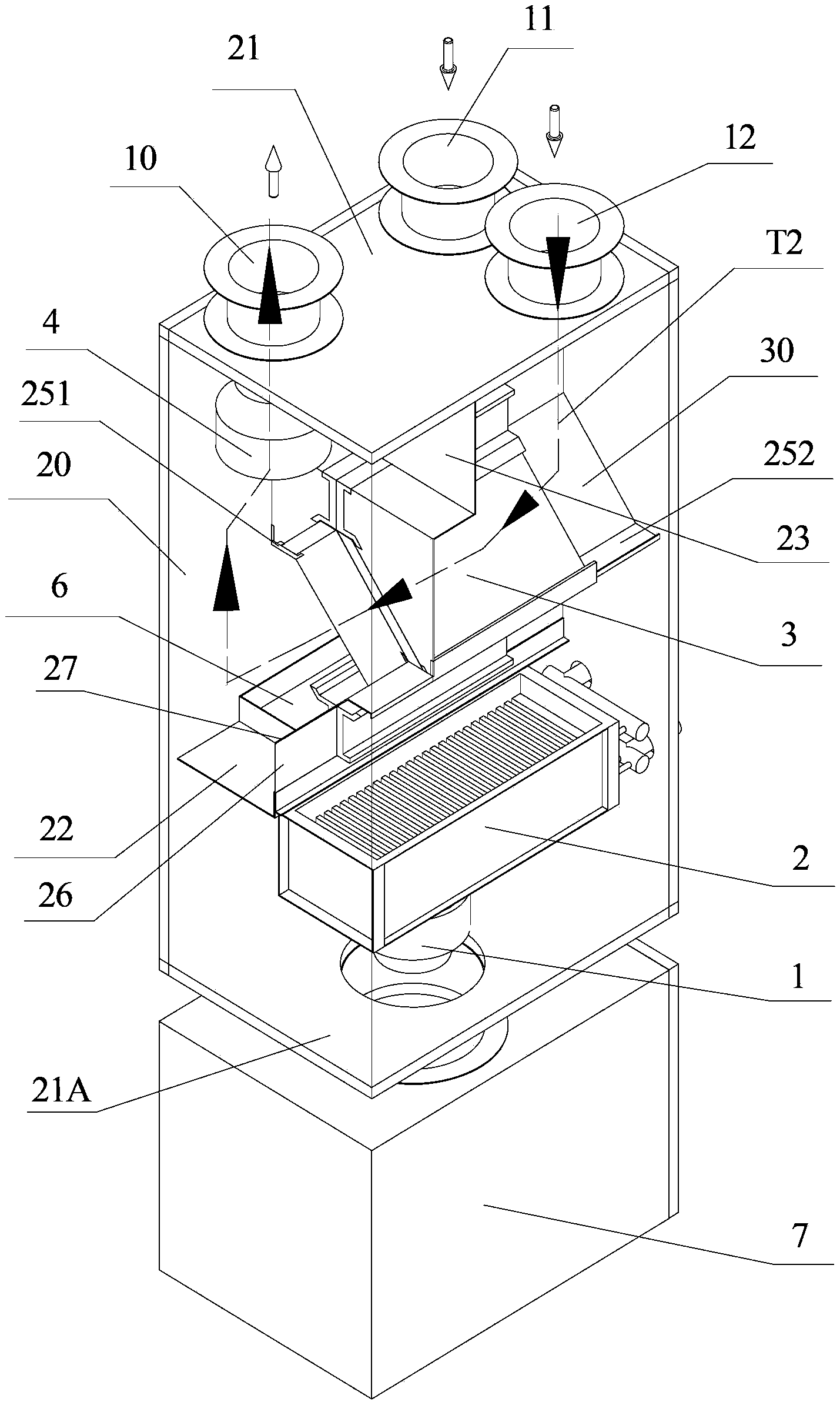 Vertical heat exchange type ventilator