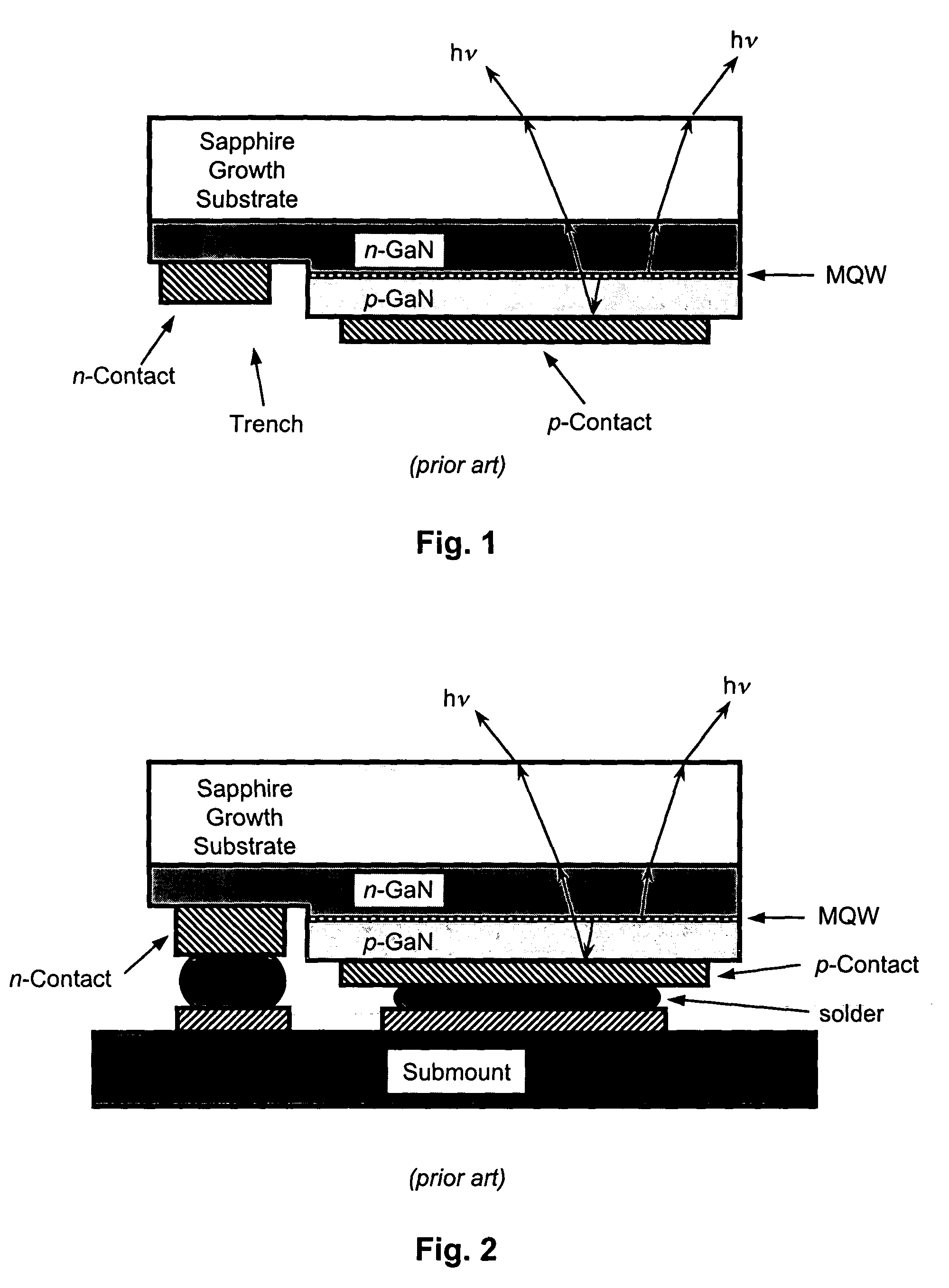 Flip-chip light emitting diode with resonant optical microcavity