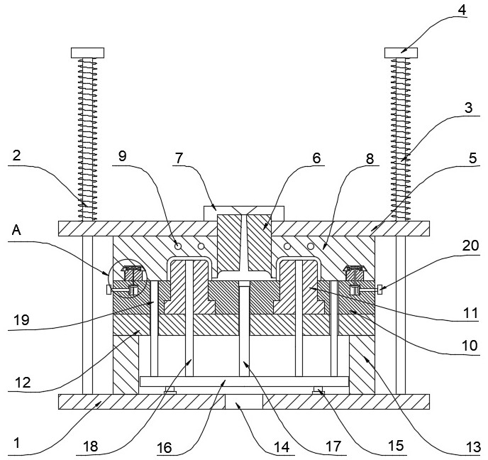 Injection mold with limiting structure